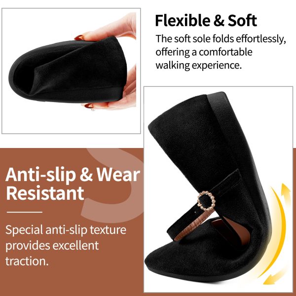 Ballet Flats Shoes for Women: Black 8 Dressy Comfortable Wedding Flat - Ladies Dress Casual Walking Shoe