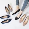 Women's Wide Width Flat Shoes, Classic Dressy Pointed Suede Cozy Slip on Soft Ballet Flats.