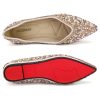 Women's Rhinestone Flats Fashion Pointed Toe Pearl Diamond Low Heel Dress Wedding Flats Work Business Dance Ballet Flats
