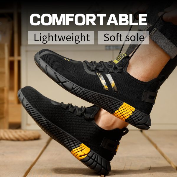 Steel Toe Shoes for Men Work Safety Shoes for Men Comfortable Puncture Proof Sneakers Steel Toe Tennis Sneakers Construction