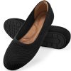 Flats for Women Ballets Shoes: Black 8 Comfortable Knitted Dressy Work Flats - Ladies Wedding Flat Casual Shoes