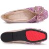 Women's Rhinestone Flats Pointed Toe Low Heel Wedding Shoes Comfortable Women Dress Shoes ﻿