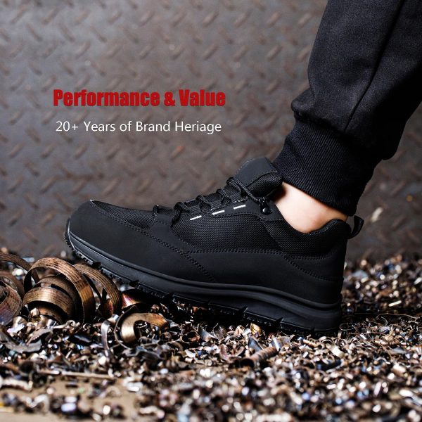 Waterproof Steel Toe Shoes for Men Comfy Lightweight Non Slip Safety Work Sneakers 6-Month Warranty