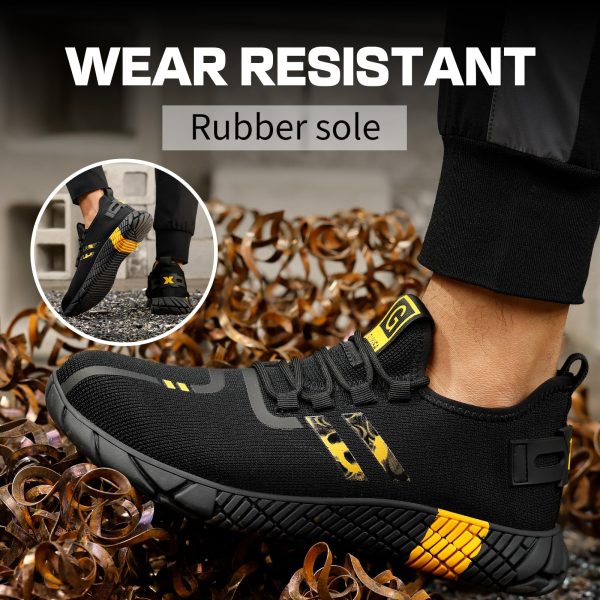 Steel Toe Shoes for Men Work Safety Shoes for Men Comfortable Puncture Proof Sneakers Steel Toe Tennis Sneakers Construction