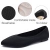 Women's Wide Width Flats Shoes, Comfortable Breathable Soft Ladies Slip on Knitted Ballet Shoes.