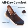 Men's Extra Wide Slip on Walking Shoes, Lightweight Non-Slip Breathable Casual Loafers for Standing All Day