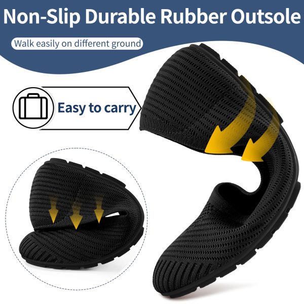 Flats for Women Ballets Shoes: Black 8 Comfortable Knitted Dressy Work Flats - Ladies Wedding Flat Casual Shoes