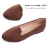 Women Round Toe Flats Comfortable Ballet Flat Shoes for Women Dressy Slip-ons Loafers Brown Size 8.5