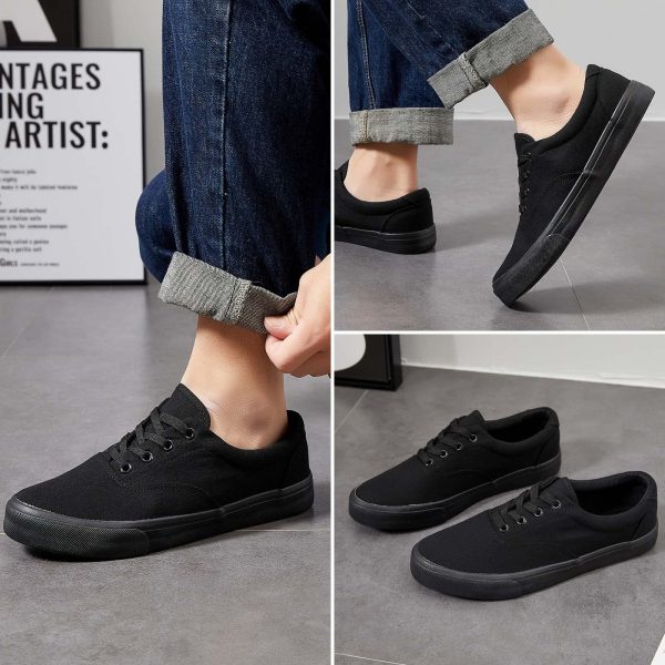 Men’s Low Top Canvas Walking Shoes Lace-up Fashion Sneakers Casual