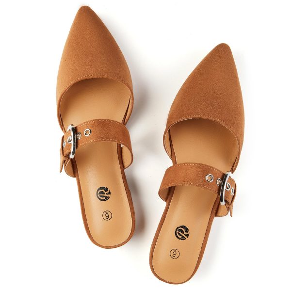 Mules for Women Adjustable Strap Pointed Toe Backless Loafer Shoes…
