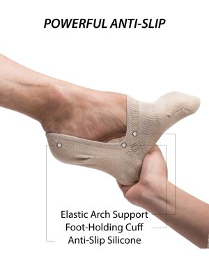 Seamless No Show Socks Wide Toe Box For Health Bunion Unisex Size S to L Cotton Cushion Footies
