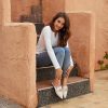 Metal Chain Decor Flat Mules for Women Closed Pointed Toe Slip on Loafers Slides Backless Mules Shoes