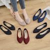 Women's Wide Width Flats Shoes, Comfortable Breathable Soft Ladies Slip on Knitted Ballet Shoes.