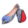 Women's Flats Shoes Pointed Toe Bow Embroidery Ballet Comfortable Dressy Slip On Flat